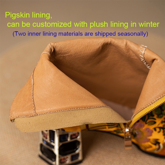 High Heel Boots For Women, Suitable For Cheongsam, With Pearl, Satin - Picture 7 of 15